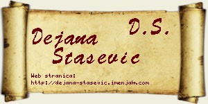 Dejana Stašević vizit kartica
